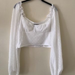 NBW White, PrettyLittleThing Cropped Tunic